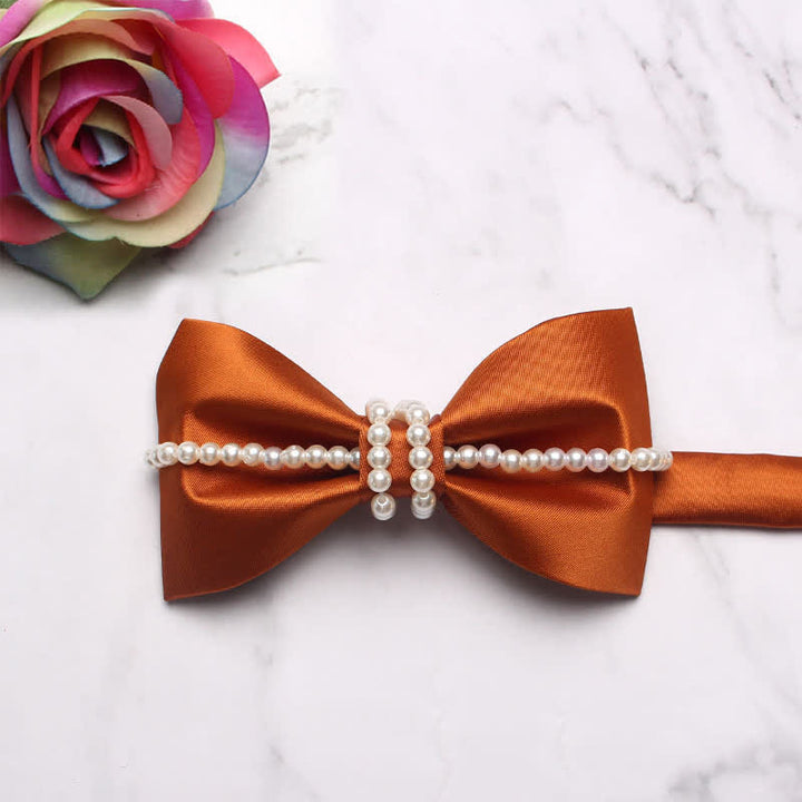 Pajarita con cadena y decoración de perlas para hombre