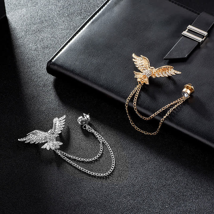 Broche de cadena con águila en vuelo para hombre