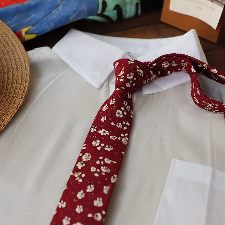 Corbata romántica floral ajustada para hombre