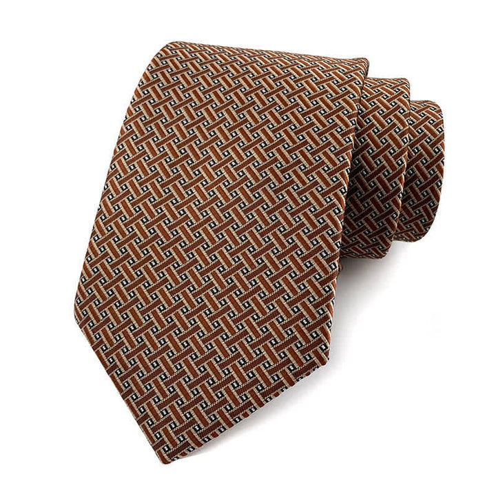 Corbata de rayas de cuadros de alta densidad variada para hombre 