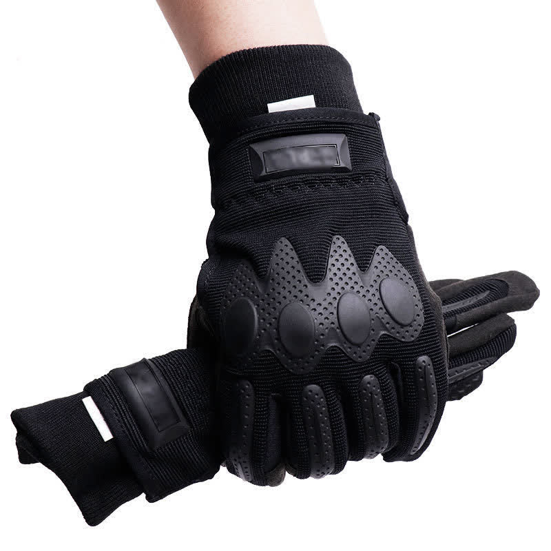Guantes tácticos negros de dedos completos para actividades al aire libre y montañismo