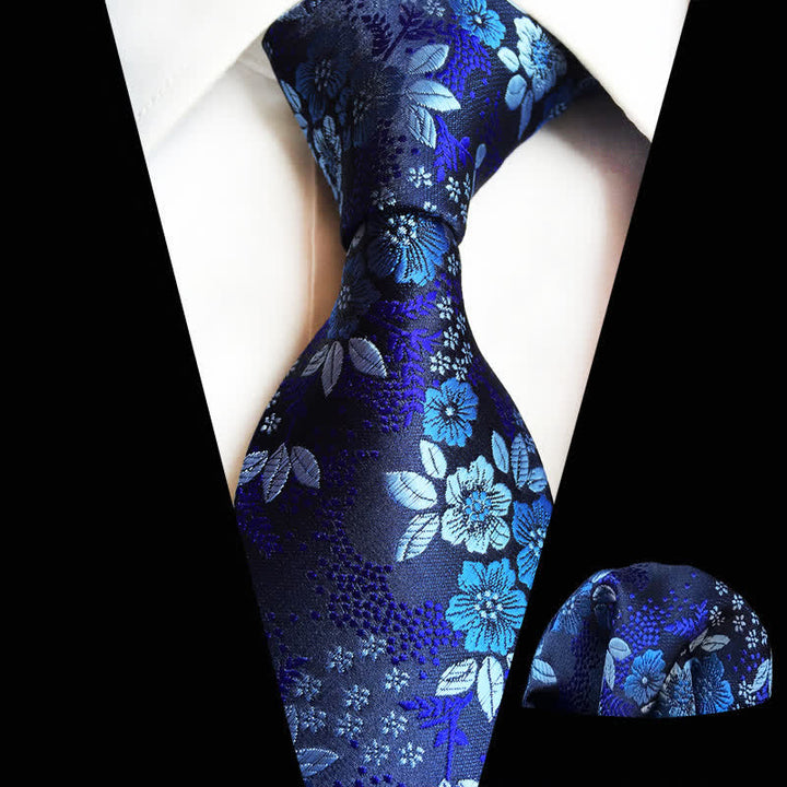 Conjunto de 2 corbatas florales con flores de ciruelo para hombre
