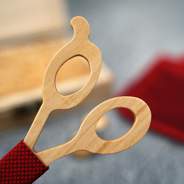 Juego de 3 tijeras y pajarita de madera para hombre