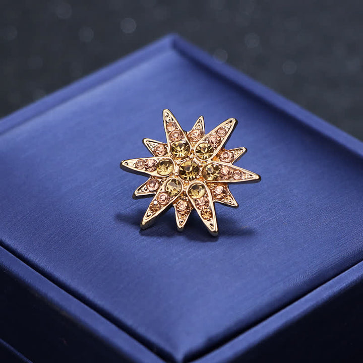 Impresionante broche de estrella con hexagrama para hombre