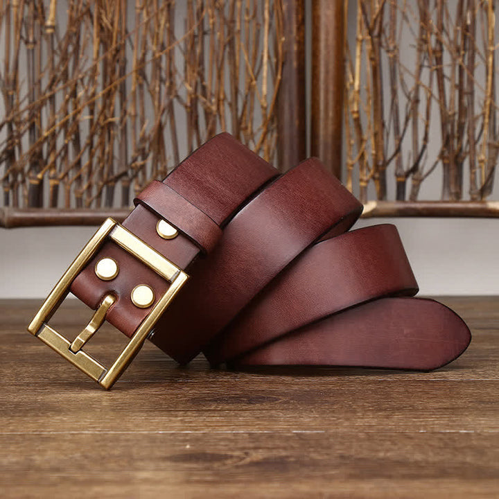 Cinturón de cuero Tough Guy con detalle de tachuelas para hombre