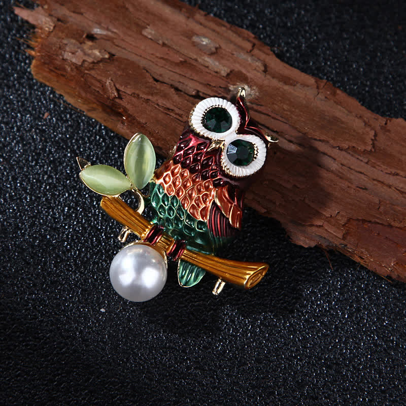 Precioso broche de búho colorido para mujer