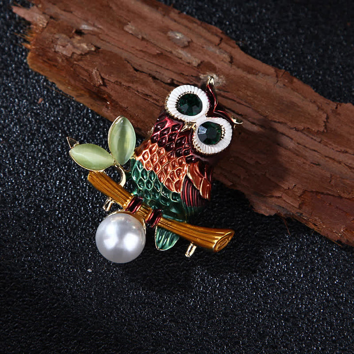 Precioso broche de búho colorido para mujer