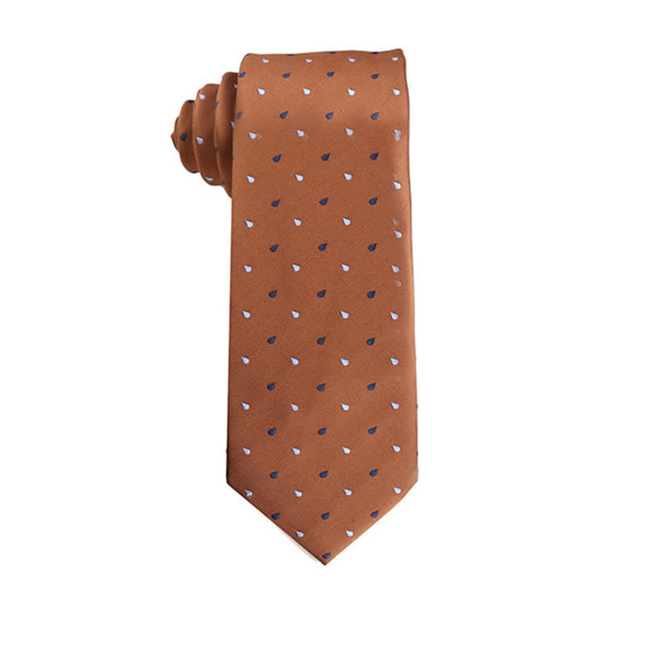 Corbata para hombre con micromotivos de la serie naranja y roja