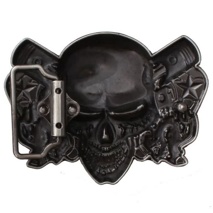 Cinturón de cuero con diseño de calavera, demonio y payaso estilo punk para hombre