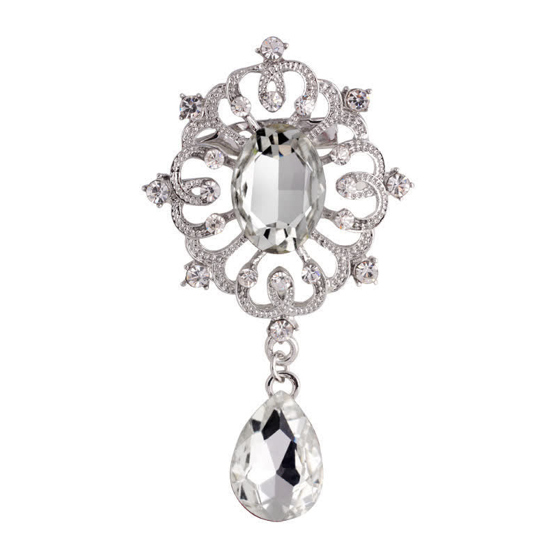 Broche antiguo adornado con forma de gota de agua para mujer