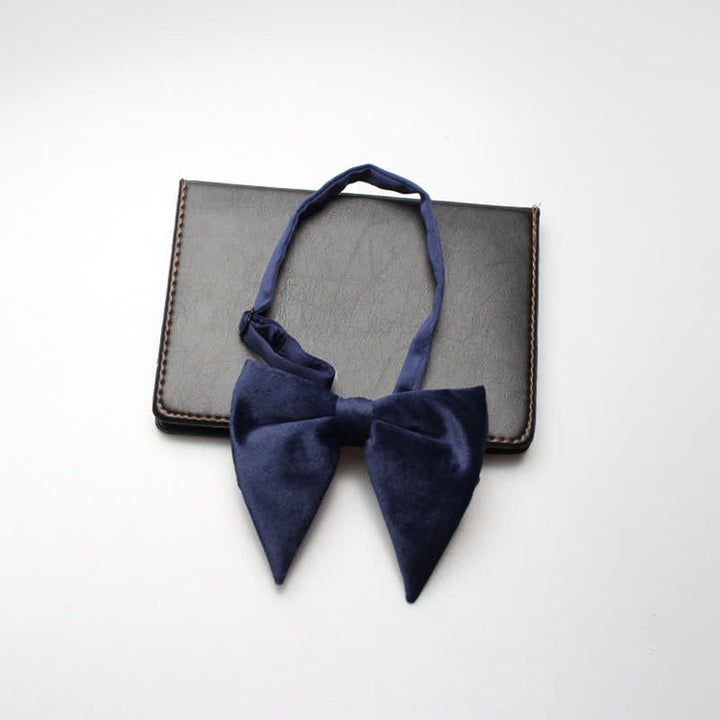 Pajarita de boda de terciopelo de gran tamaño y punta para hombre