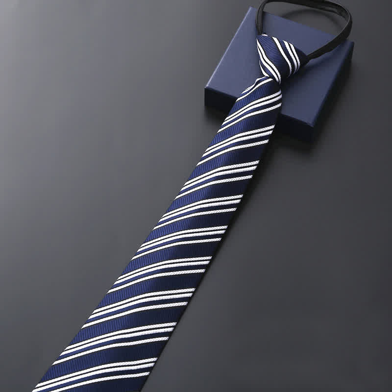 Corbata de negocios con cremallera de la serie azul para hombre