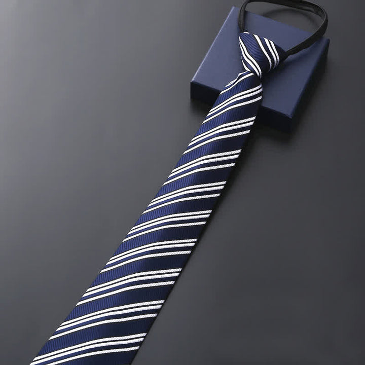 Corbata de negocios con cremallera de la serie azul para hombre