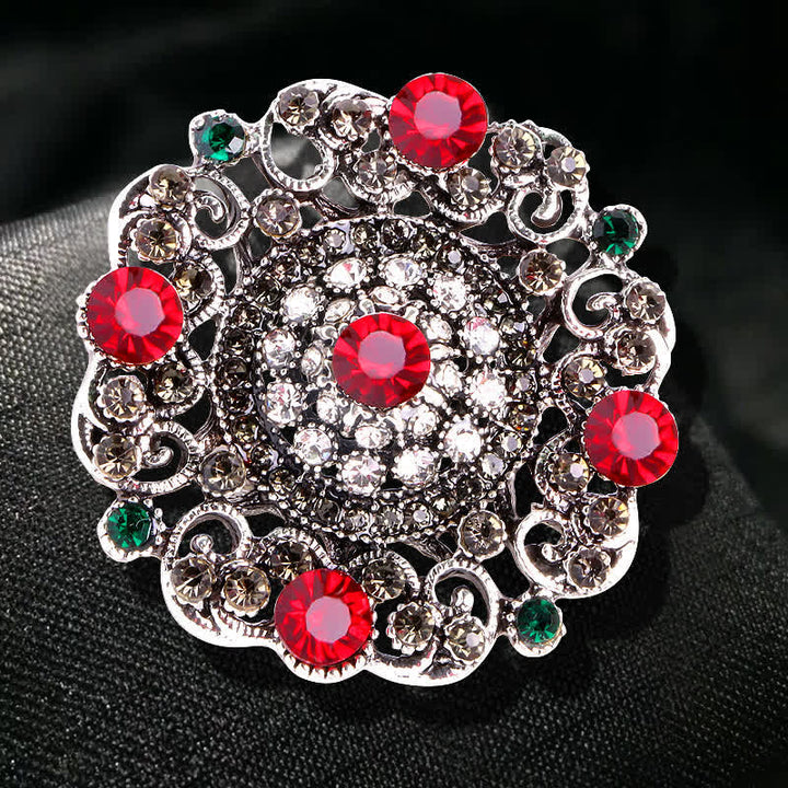 Broche de flor hueca estilo barroco para mujer