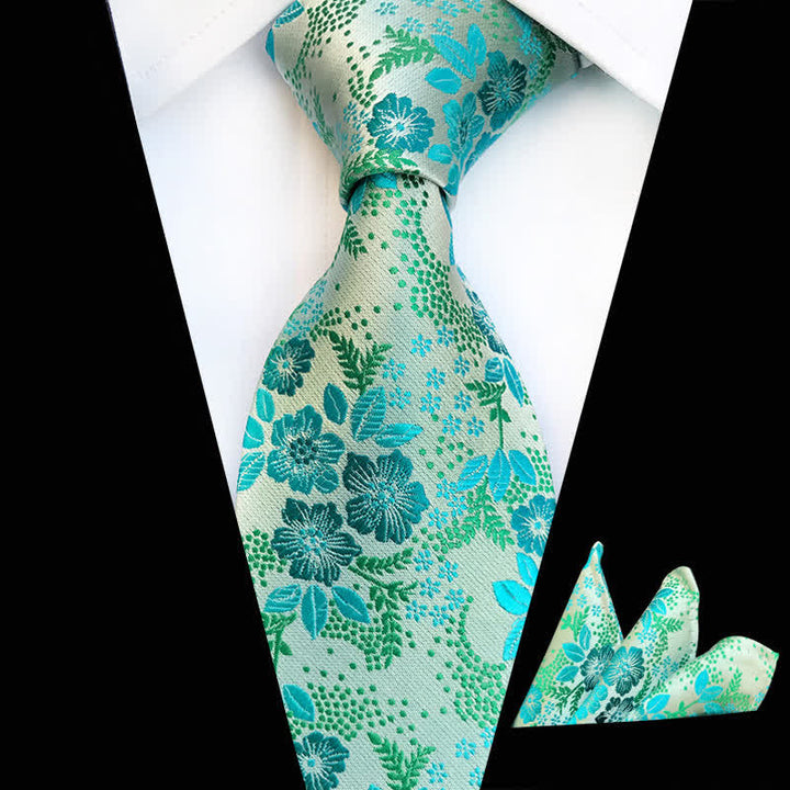 Conjunto de 2 corbatas florales con flores de ciruelo para hombre