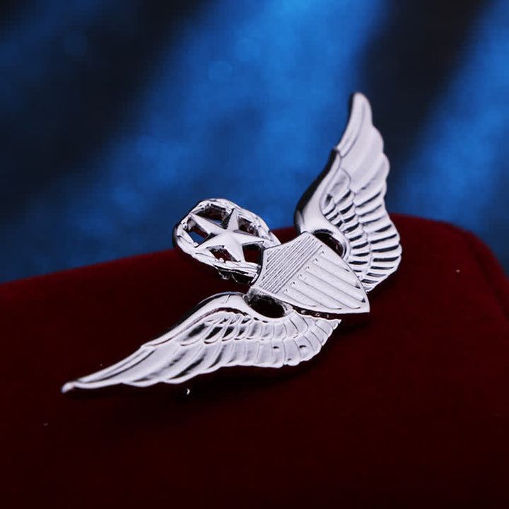 Broche con insignia de ala de piloto para hombre