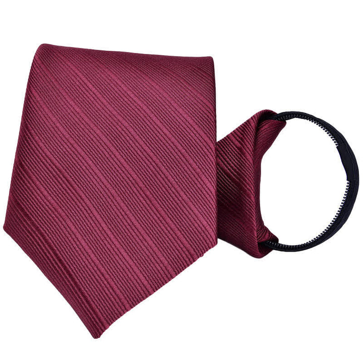 Corbata de negocios con cremallera y rayas a cuadros para hombre