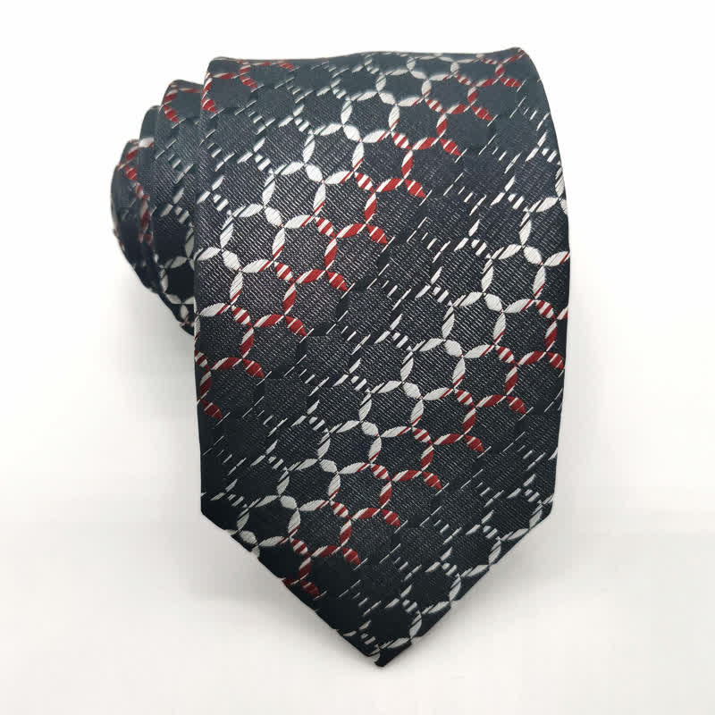 Corbata de seda pura con rayas hexagonales graduadas para hombre