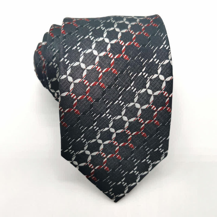 Corbata de seda pura con rayas hexagonales graduadas para hombre