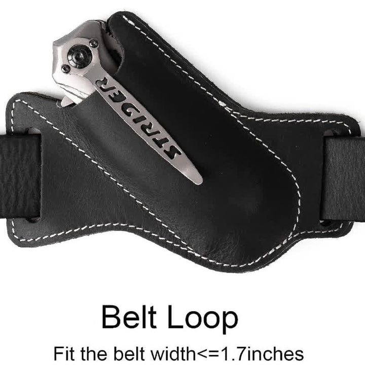 Funda de cuero para cuchillo plegable EDC, funda para cinturón