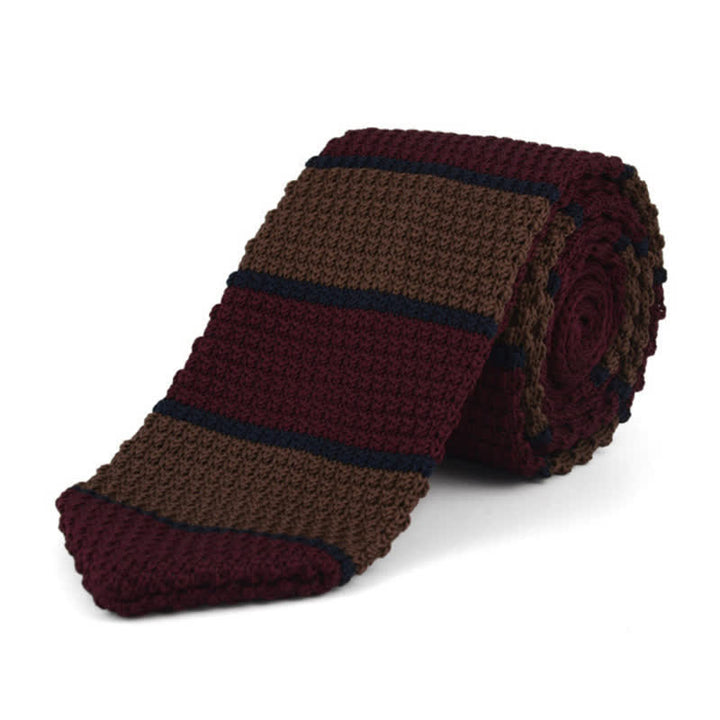 Corbata de punto de rayas horizontales para hombre