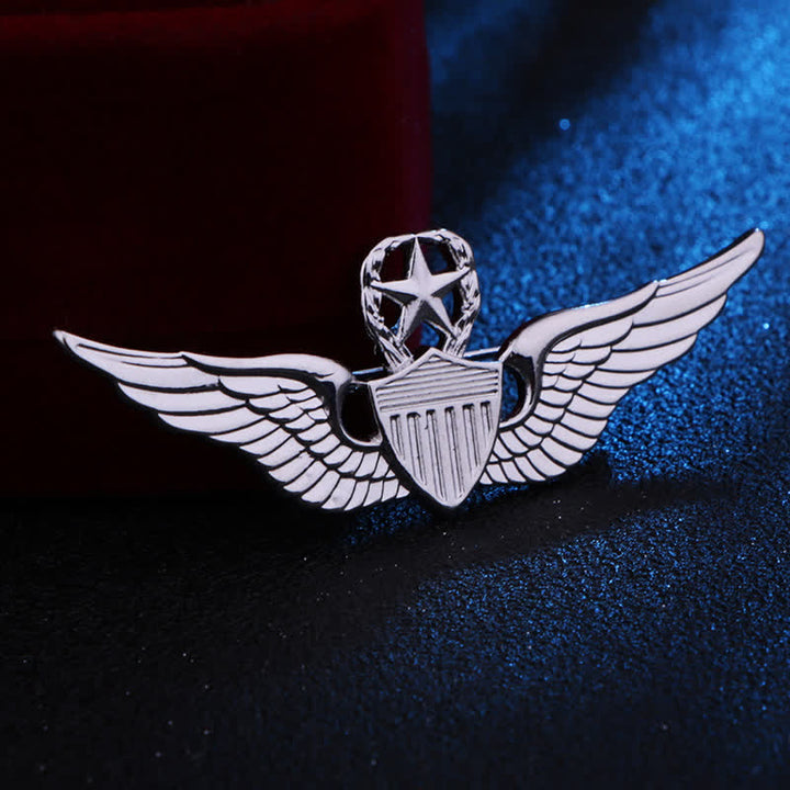 Broche con insignia de ala de piloto para hombre