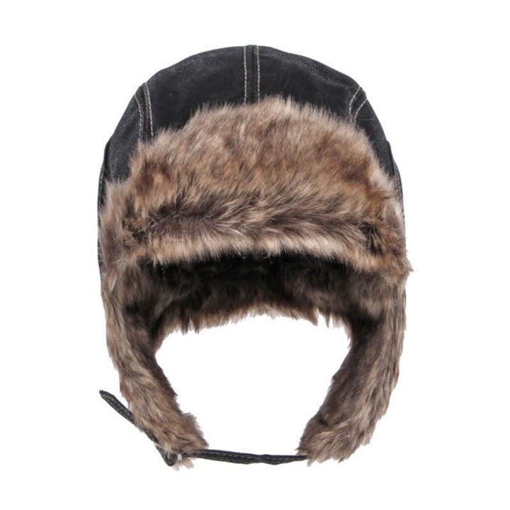 Gorro de trampero de piel sintética suave y esponjoso con protección para las orejas
