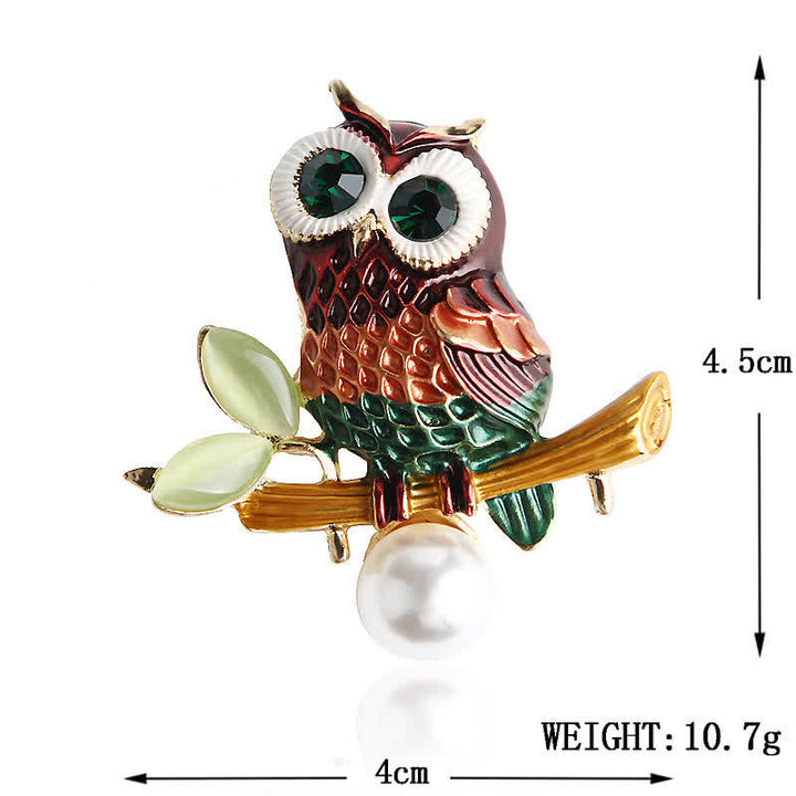 Precioso broche de búho colorido para mujer