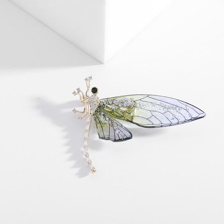 Broche elegante de libélula con forma de insecto para mujer