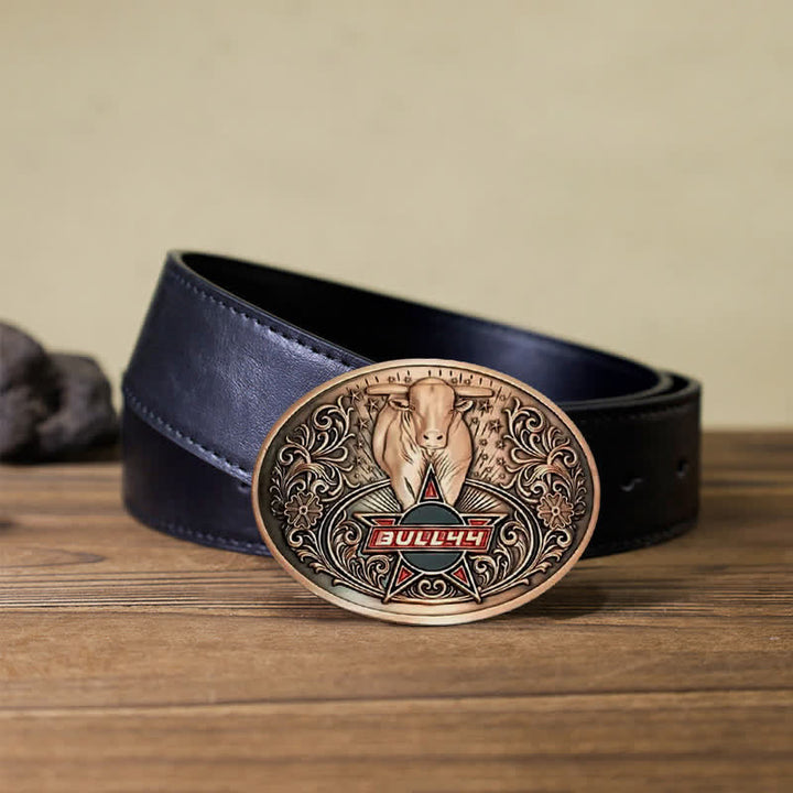 Cinturón de cuero con hebilla para hombre, con portacervezas creativo, hecho a mano, con forma de toro furioso