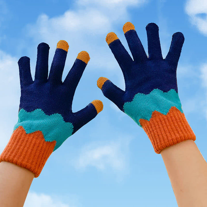 Guantes tejidos con dedos completos para jardinería y pantallas táctiles para mujer