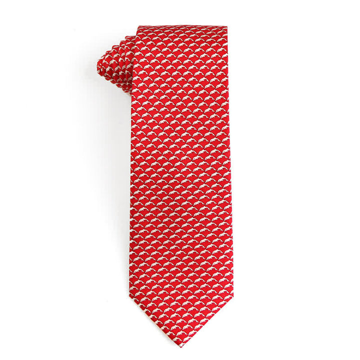 Corbata de seda pura con motivos de animales bailando para hombre