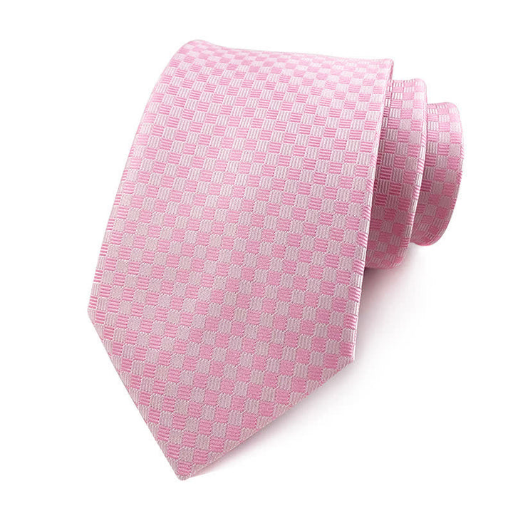Corbata de rayas de cuadros de alta densidad variada para hombre 