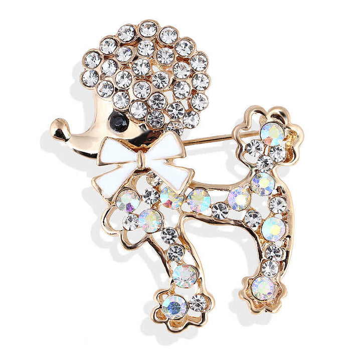 Broche de caniche con lazo para mujer