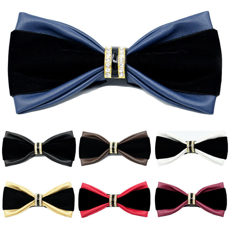 Pajarita de cuero elegante y noble para hombre