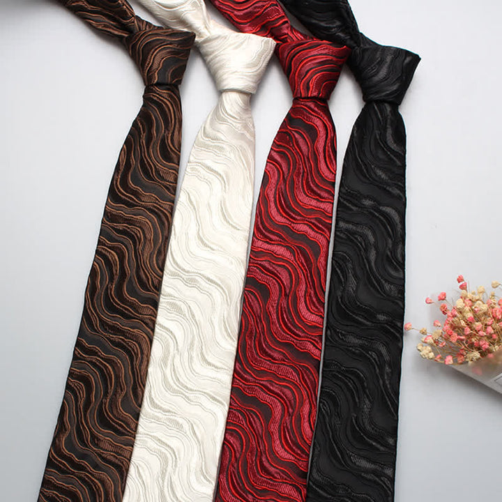 Corbata de rayas con ondas exóticas para hombre