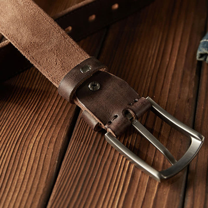 Cinturón clásico de cuero vaquero texturizado para hombre