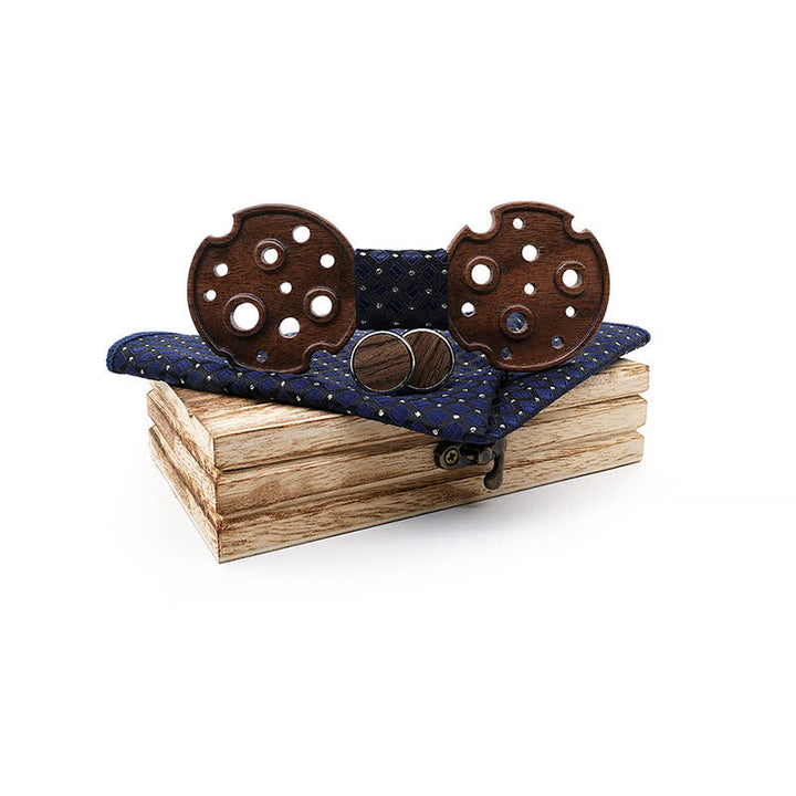 Juego de 3 pajaritas de madera con forma de círculo hueco para hombre
