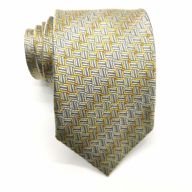 Corbata de seda pura con patrón de tejido degradado para hombre