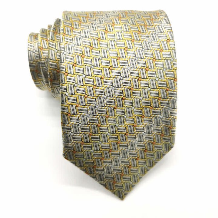 Corbata de seda pura con patrón de tejido degradado para hombre