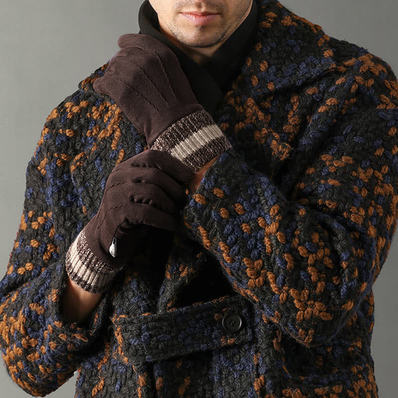 Guantes unisex de gamuza polar antideslizantes con dedos divididos