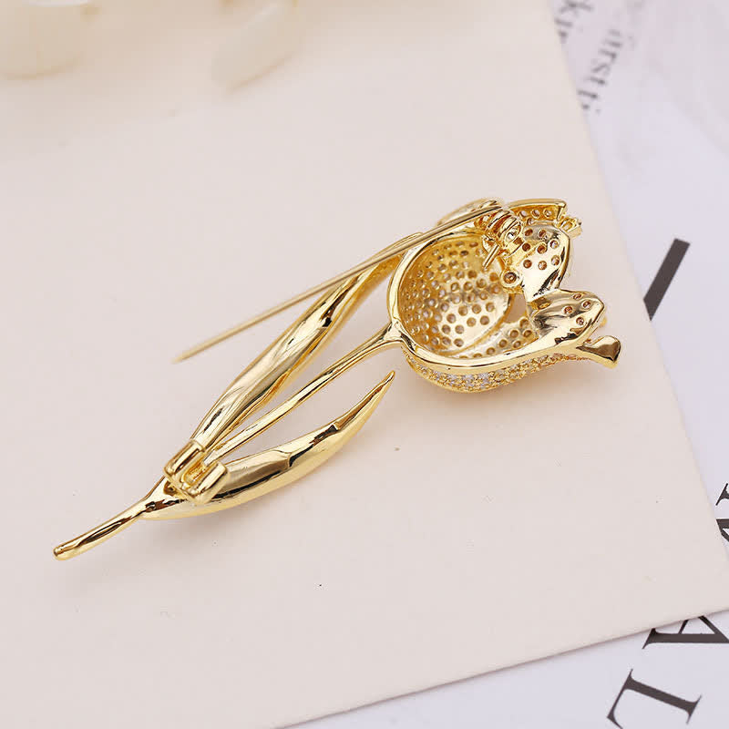 Broche de tulipán Deep Love para mujer