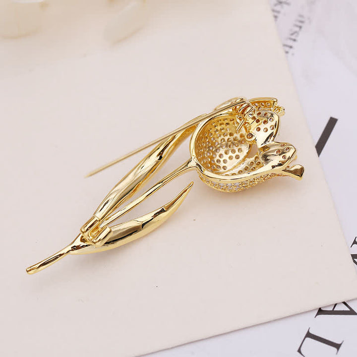 Broche de tulipán Deep Love para mujer