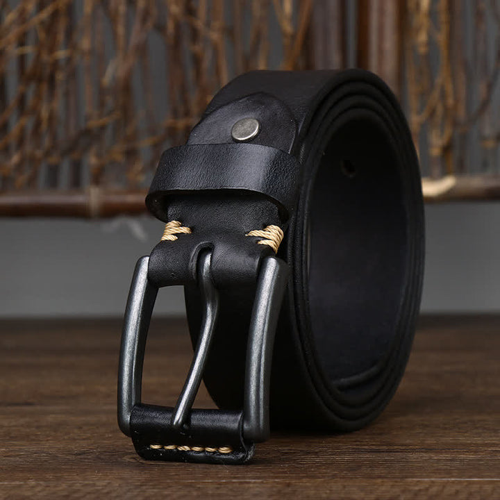 Cinturón de cuero vaquero brillante retro con estilo para hombre