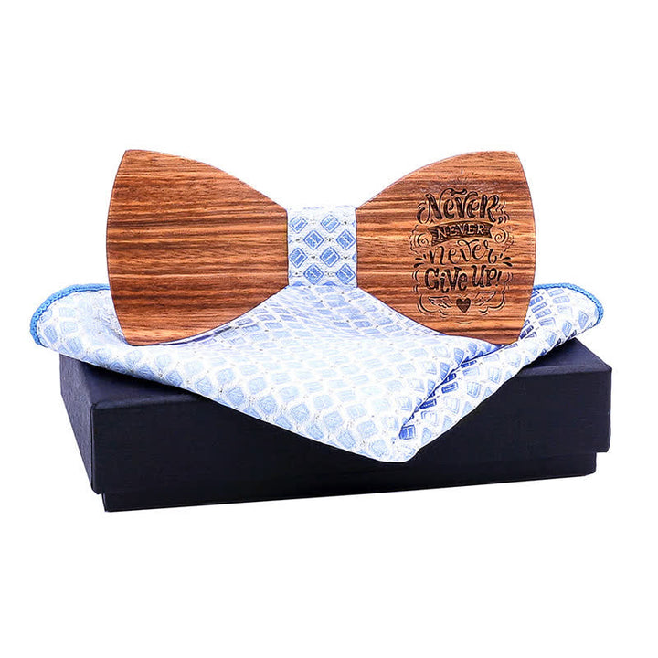 Juego de 2 pajaritas de madera con diseño de proverbios para hombre