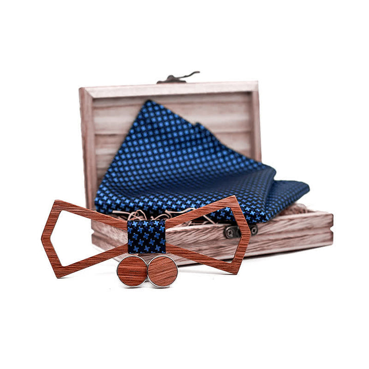Juego de 3 pajaritas de madera con diseño tallado hueco para hombre