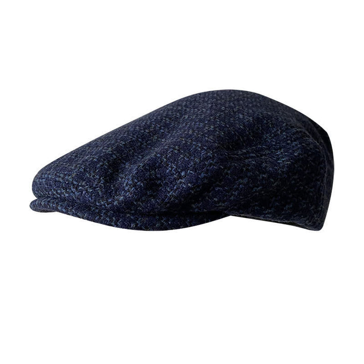 Boina de cuadros azul marino para otoño e invierno
