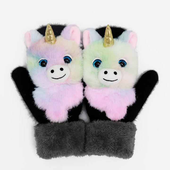 Guantes de mujer con pelo de animalito bonito.