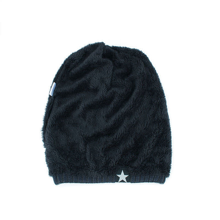 Gorro de punto de cinco estrellas con forro polar