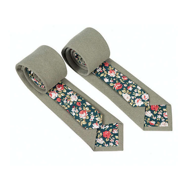 Corbata de hombre con diseño de patchwork floral y cuadros escoceses